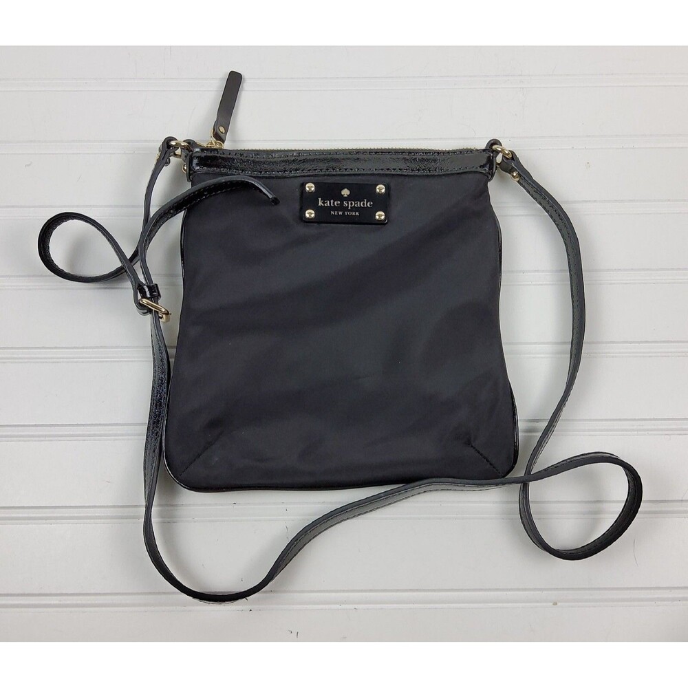 Kate Spade NY Nylon Crossbody Shoulder Handbag Purse Black